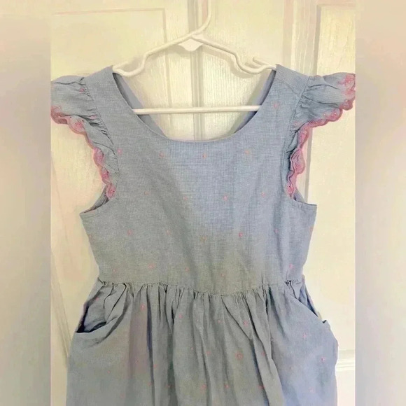 Gap Kids Blue Dress with Pink Polka Dots size Small - Picture 2 of 4